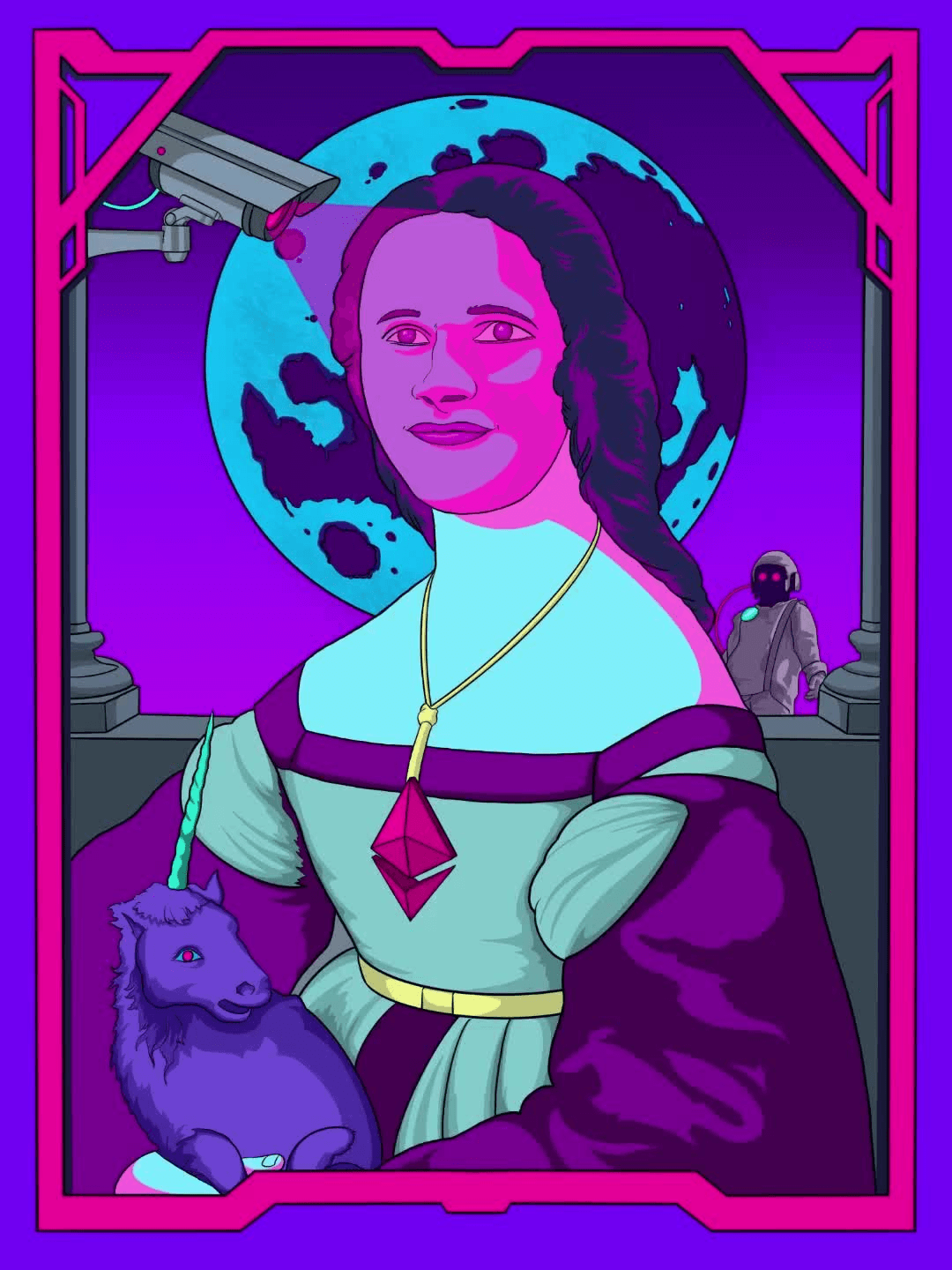 She Caught a Unicorn (Neon) #1/1